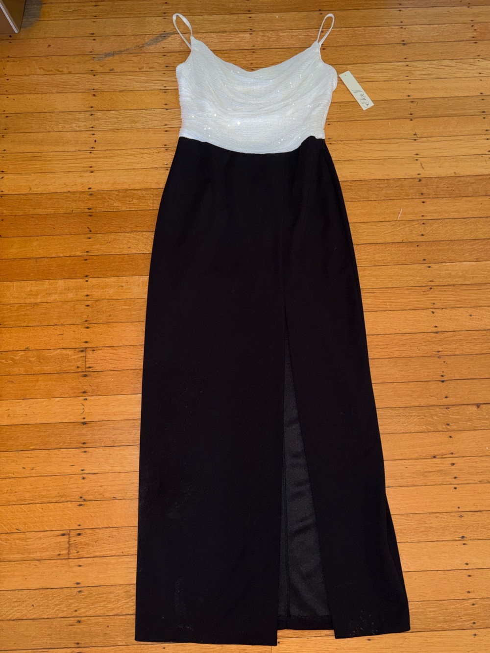 Eliza j sequin gown tank Cocktail maxi dress slit new nwt formal color block
